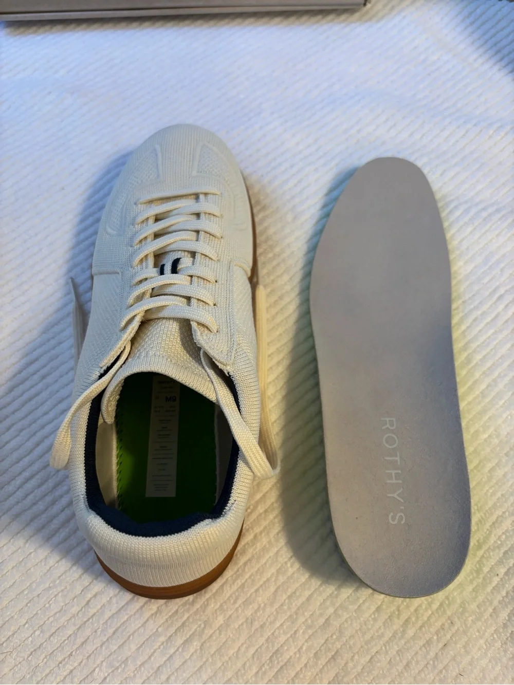 Rothy's Cream Knit Sneakers with Gum Soles